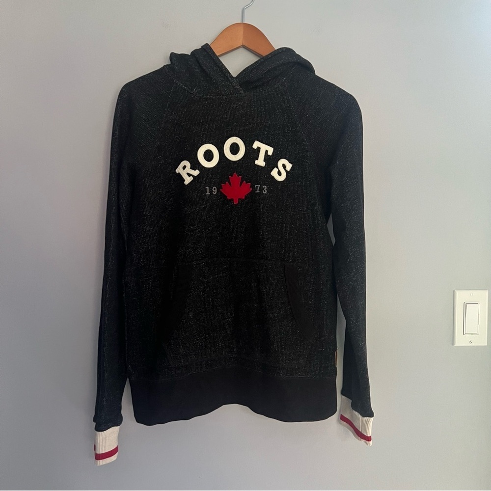 Roots Cabin Charcoal Hoodie Size Small